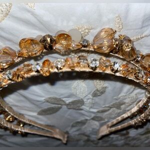 BNWT Gold Head-Band w/Sparkling Accents-Fun For Weddings,Christmas,Church-1 left